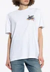 Etro Regular Fit T-shirt With Pegasus Embroidery In White