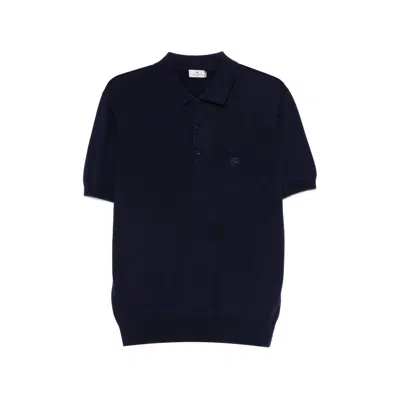 Etro Pegaso Short-sleeved Polo Shirt In Blue