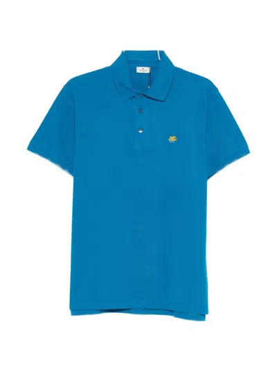 Etro Embroidered Polo Shirt In Blue