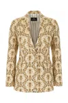 Etro Patterned Polyester Blend Blazer In Multicolor Bejge