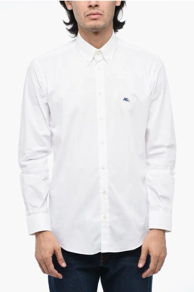 Etro Embroidered Shirt With Button Down Collar In White