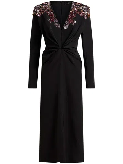 ETRO EMBROIDERED SILK DRESS