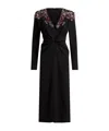 Etro Embellished Long Sleeve Silk Crepon Midi Dress In Black