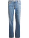 Etro , Jeans With Embroidery, Man, Light Blue, Size 33