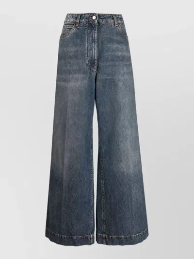 Etro Embroidered Straight-leg Jeans In Blue
