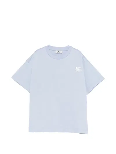 Etro Kids' Embroidered T-shirt In Blue