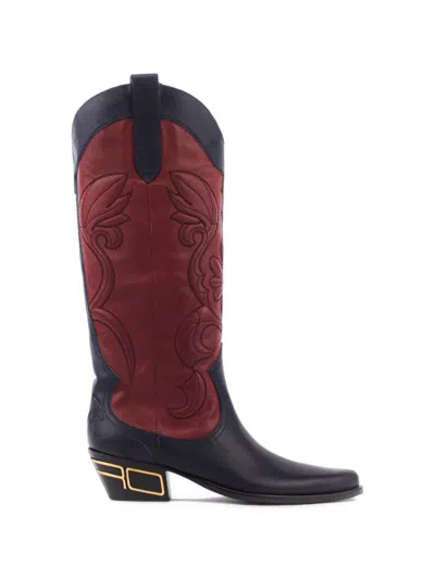 Etro Embroidered Texan Boots In Black
