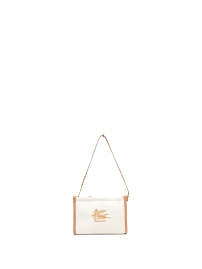Etro Embroidered Top-handle Bag In White
