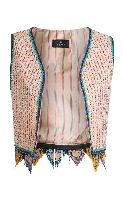 Etro Embroidered Tweed Vest