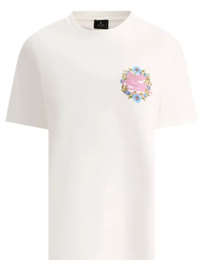Etro Embroidered White T-shirt For Women