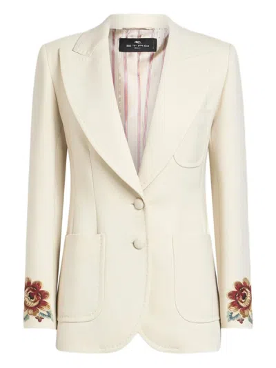 Etro Embroidered Women's Jacket In Neutral