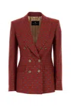 Etro Structured Lapel Buttoned Sleeve Jacket In Burgundy