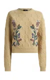 Etro Wool And Cashmere Jumper With Embroidery In Nude