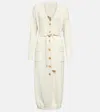 Etro Intarsia-knit Longline Knitted Cardigan In White