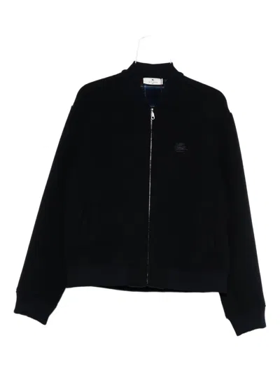 ETRO EMBROIDERED ZIP-UP BOMBER JACKET