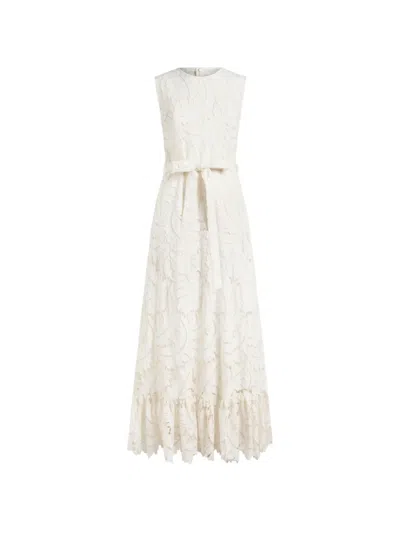 Etro Embroidered-lace Ruffled Maxi Dress In White