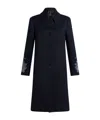 Etro Embroidered Gabardine Coat In Black