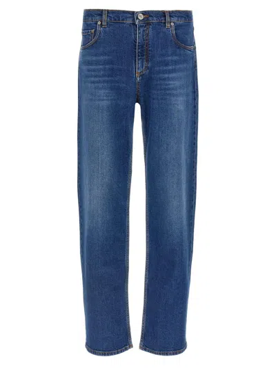 Etro Embroidery Jeans In Blue