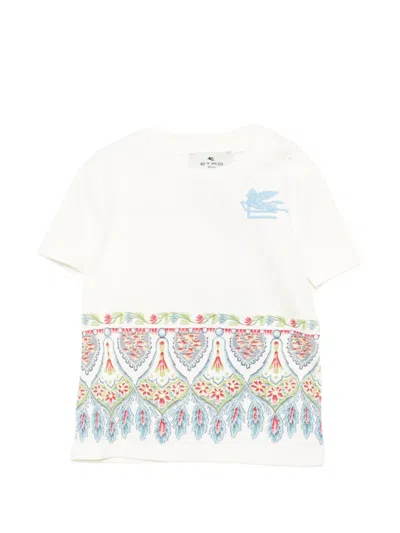 Etro Babies' Embroidery-logo T-shirt In White