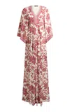 Etro Empire Waist Crepe Maxi Dress In Animal Print