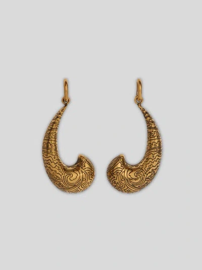 Etro , Enamelled Paisley Earrings, Woman, Blue In Blau