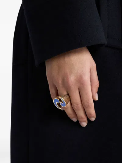 Etro Enamelled Paisley Ring In Gold