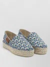 Etro Espadrilles Floral Pattern Round Toe Textile In Blue