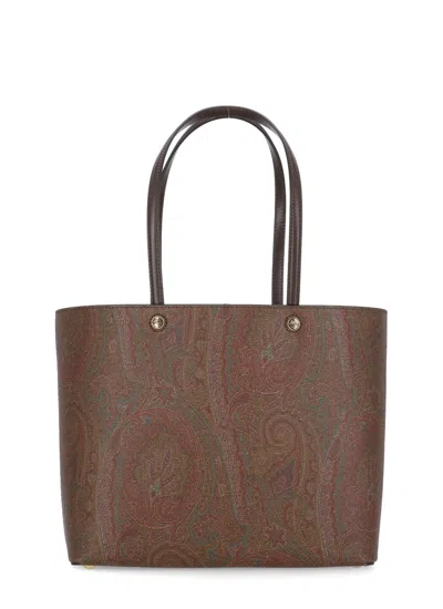 Etro Essential Bag With Pochette In Brown