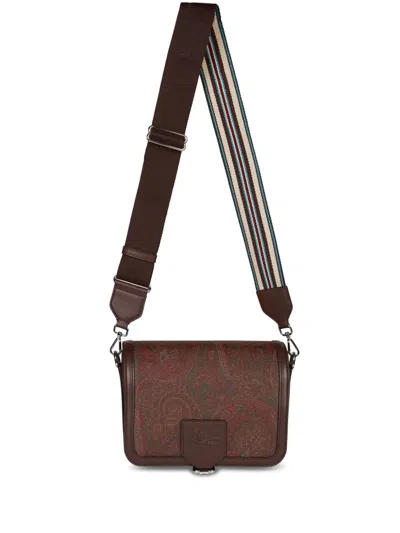 Etro Pegaso-motif Shoulder Bag In Brown
