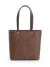 Etro Brown Shopper With All-over Jacquard Paisley Pattern