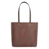Etro Essential Jacquard Fabric Tote In Brown