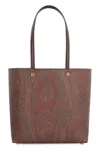 Etro Essential Jacquard Fabric Tote In Brown