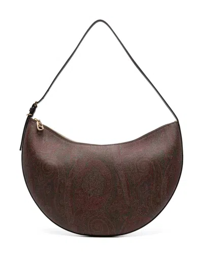 Etro Large Essential Hobo Shoulder Bag In Brown