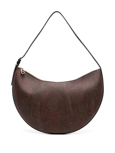 Etro Hobo Essential Large Shoulder Bag In Brown