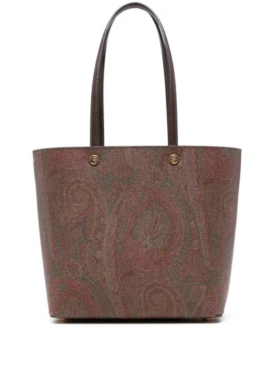 Etro Essential Medium Bag In Arnica With Pouch In Brown