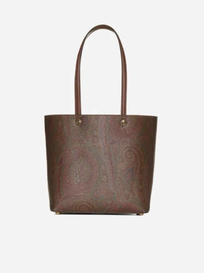Etro Essential Medium Canvas Tote Bag In Brown