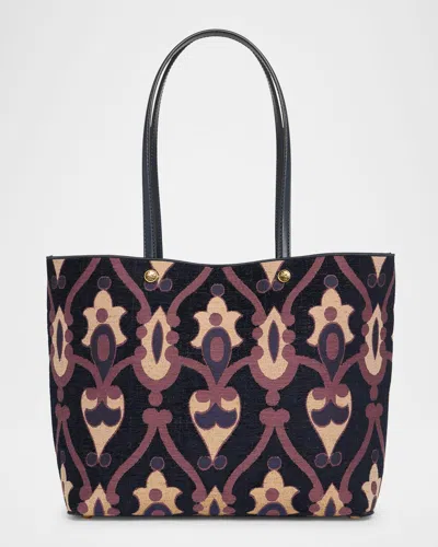 Etro Essential Medium Jacquard Chenille Shopper Tote Bag In Blue