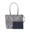Etro Essential Medium Jacquard Denim Tote Bag In Blue