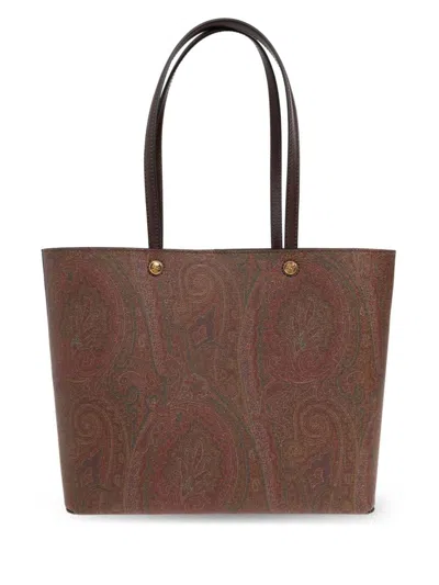 Etro Essential Medium Tote Bag In Brown