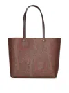 Etro Brown Shopper With All-over Jacquard Paisley Pattern In Brown
