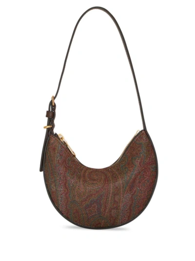 Etro Essential Mini Shoulder Bag In Brown