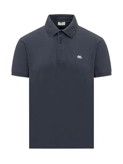 Etro Essential Rome Polo In Blue