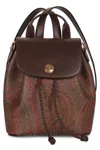 Etro Medium Arnica Drawstring Paisley Backpack In Brown