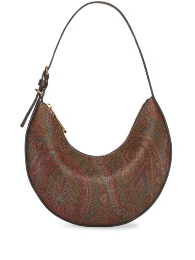 Etro Essential Small Hobo Bag In Brown