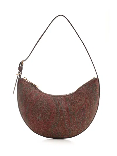 Etro Essential Small Hobo Bag In Brown