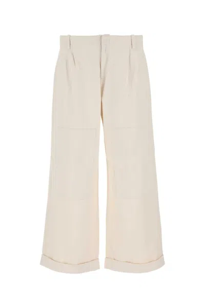Etro Etched Melange Stretch Cotton Wide-leg Pants In Neutral