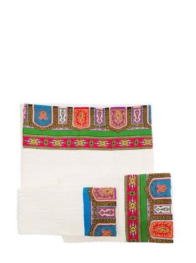 Etro Ethnic-embroidered Cotton Terry Towel Set In Multi