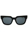 Etro Pegaso-embellishment Rectangular-frame Sunglasses In 0807 Ir - Black/grey