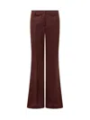 Etro Bordeaux Jacquard Flare Trousers In Red