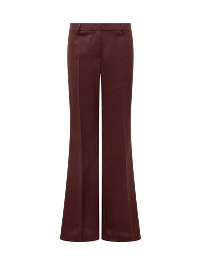 Etro Bordeaux Jacquard Flare Trousers In Red